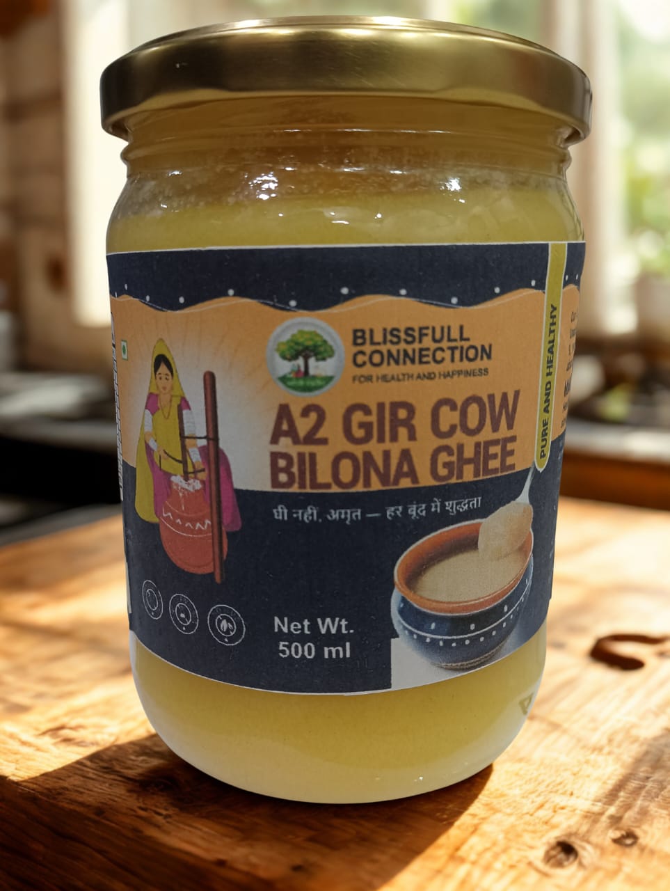 ASHOK VATIKA-A2 Gir Cow Bilona Ghee - 500 ML