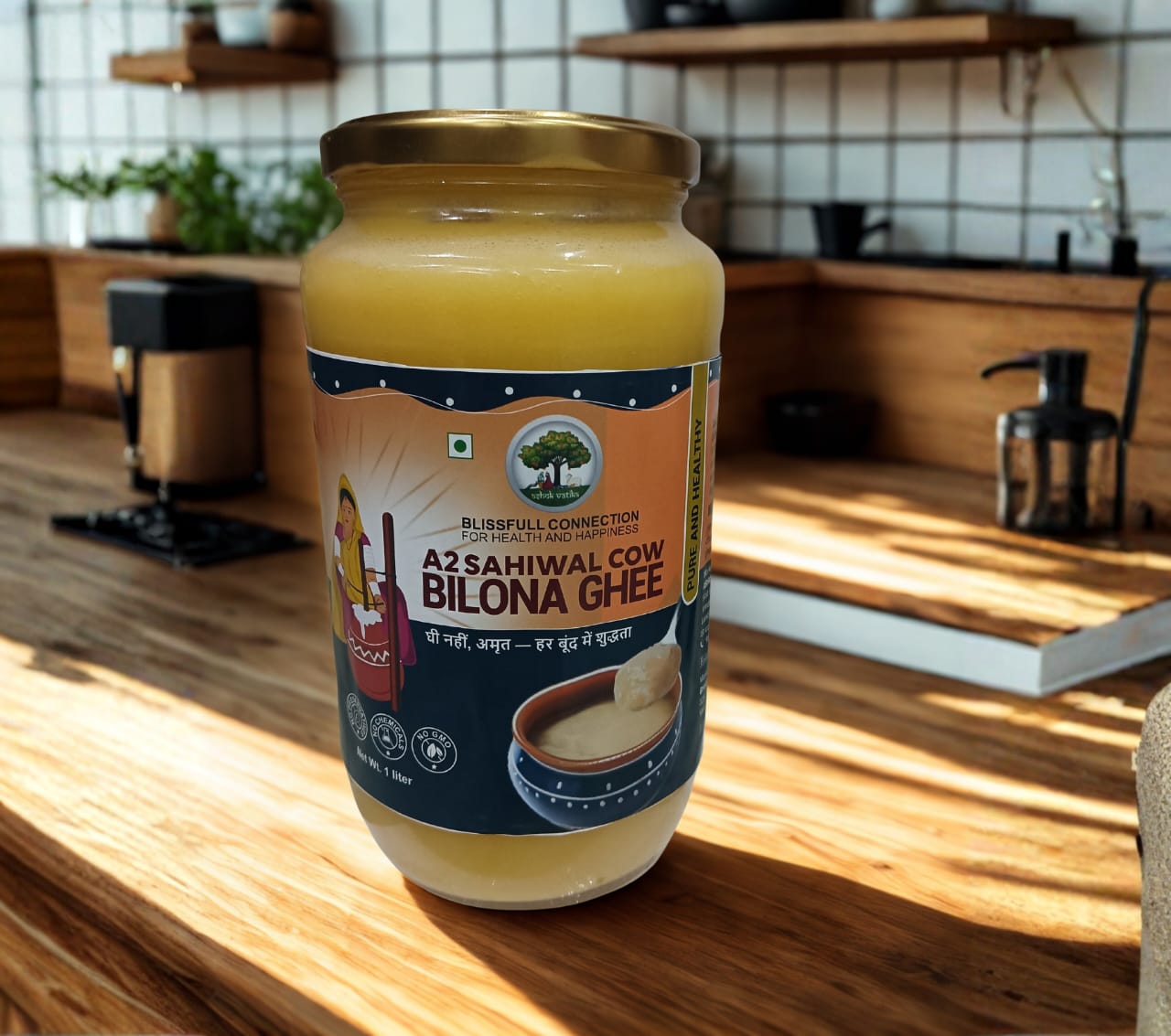 ASHOK VATIKA-A2 SAHIWAL COW BILONA GHEE - 1 LITRE